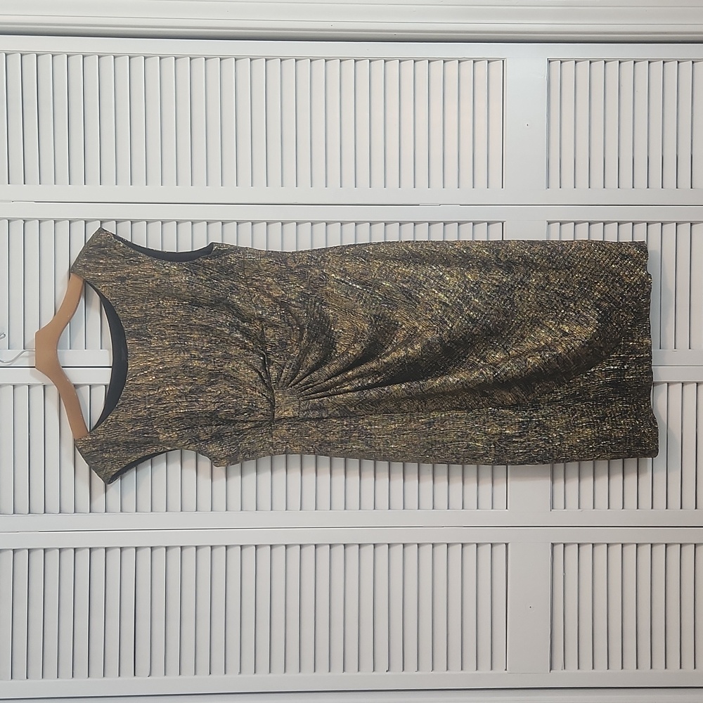 Connected Apparel Black and Gold Formal Dress